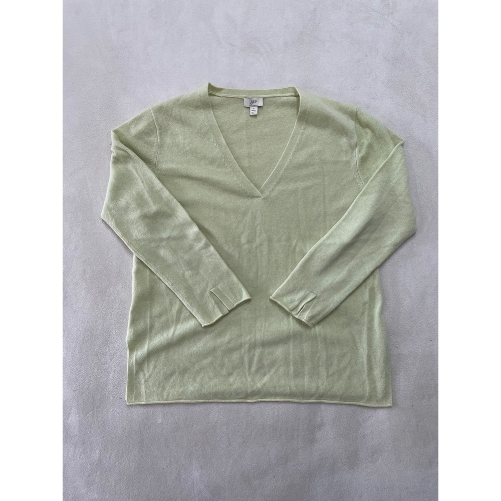 J. Jill Women 100% Cashmere V-Neck Sweater Sage Green Small Petite 2.99/327